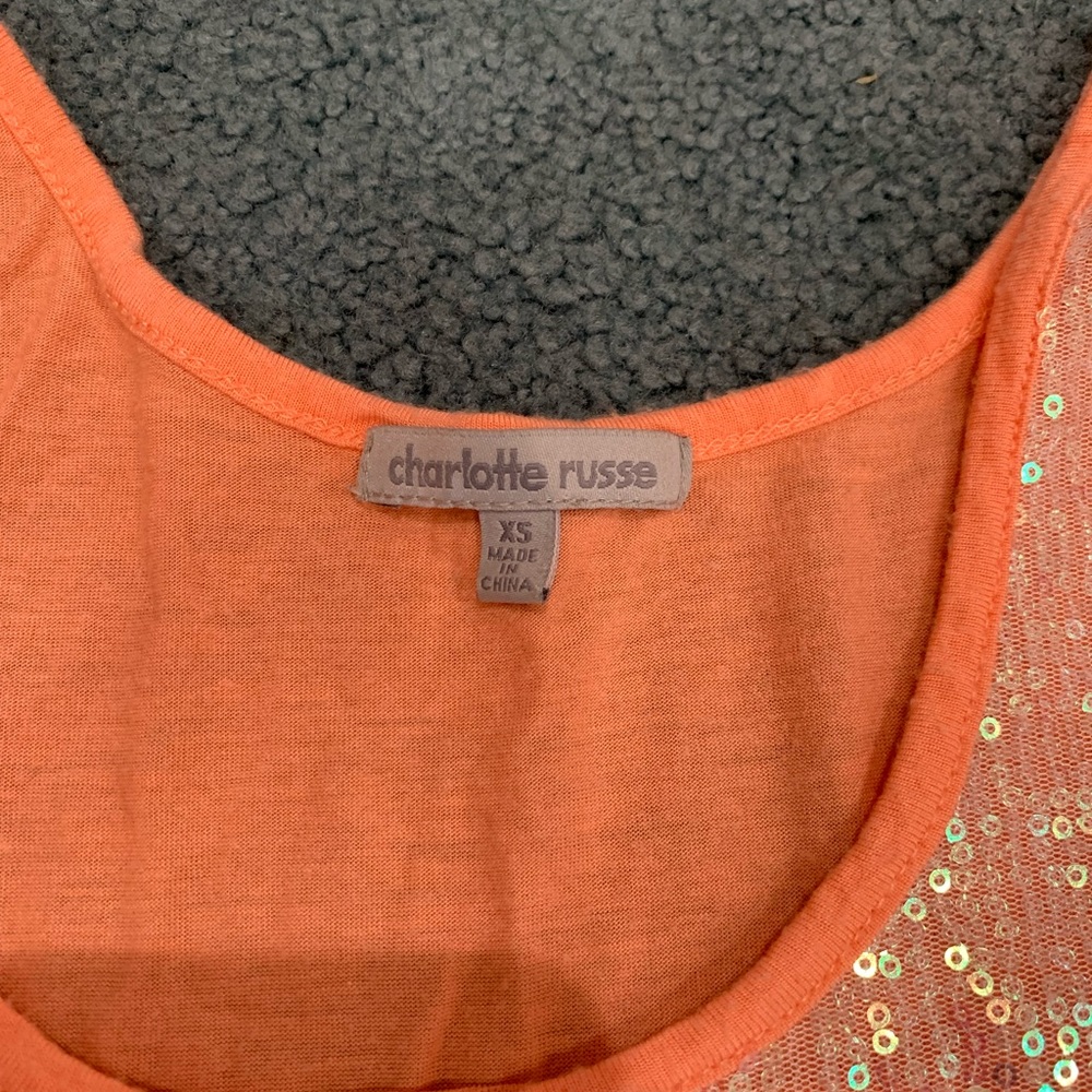 Orange sparkles tank top
